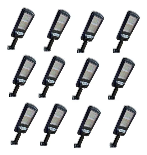 comprar 12 Luminária Led Solar 200w Parede Sensor Presença Refletor