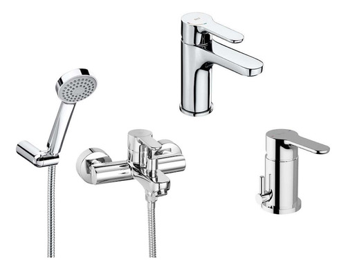Combo Griferia Roca L20 Lavatorio Bidet Ducha Ext