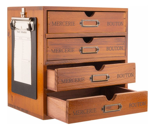Caja De Almacenamiento De Madera Para Escritorio Rustica