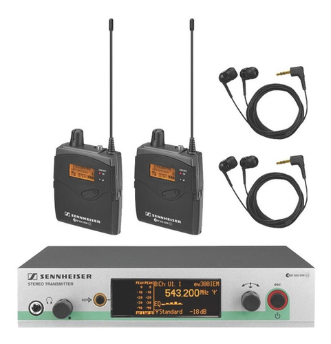 Imagen 2 de 3 de Sistema De Monitoreo Doble In Ear Sennheiser Ew300 2iem G3 A