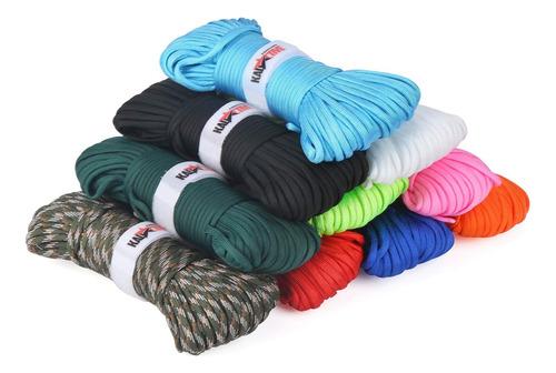 Cuerda Paracord 550 Verde Multifunción 100 Pies Tipo Iii 7