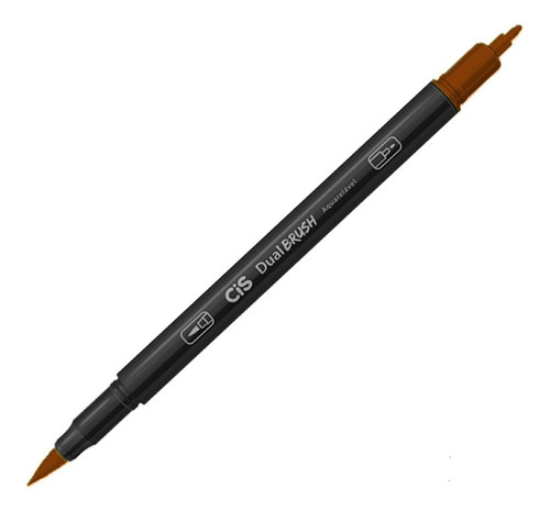 Caneta Pincel Dual Brush Pen Aquarelável Cis - Cores Cor 11 MARROM TERRA