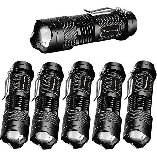 Paquete De 6,  7w 300lm Sk-68 3 Modos Mini Cree Bl