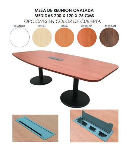 Mesa De Reunion Electrificable Hasta 200 De Largo X 120 Cms.