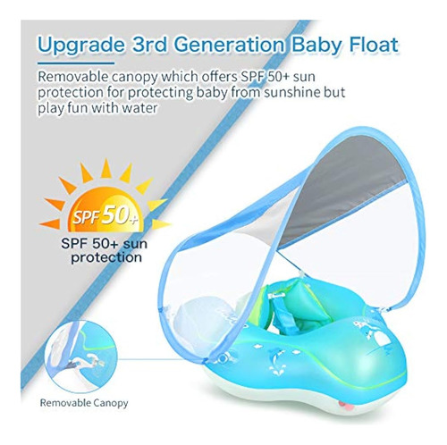 Flotador Inflable Con Toldo Protector Para Bebes 3-36 Meses