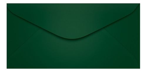 100 Envelopes Ofício Cor Verde Escuro 11,4x22,9 Cor Verde-escuro Liso