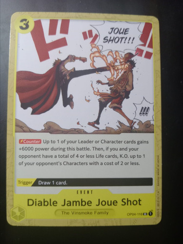 Diable Jambe Joue Shot Op04 Carta One Piece Bandai
