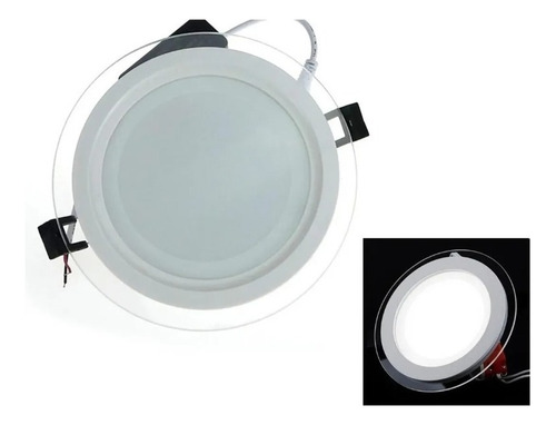Pack X10 Foco Led Panel Cristal 6w Embutido Plafón Luz Frío