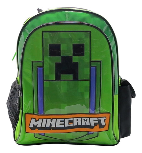 Mochila Mi101 Cresko Minecraft Creeper Escolar Niño Escuela 