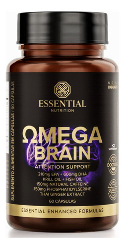 Ômega Brain Essential Nutrition 60 Cápsulas sabor neutro
