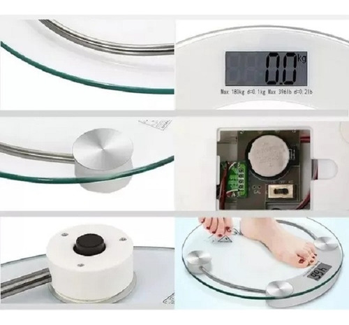 Pesa Balanza Digital De Baño Vidrio Templado Hasta 180kg.