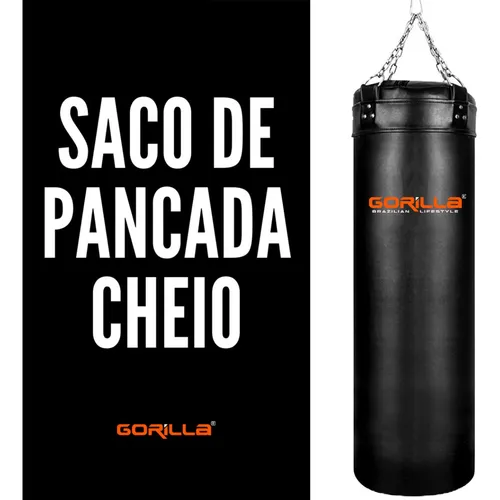 Kit completo de saco de boxeo de 120 cm y guante gorila, color rojo