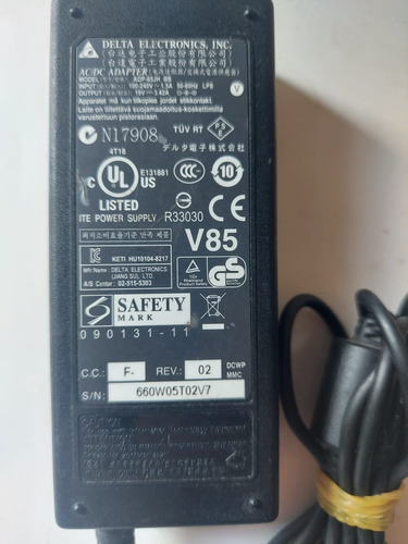 Fonte Alimentação Delta 19v 3,42a Adp-65jh Bivolt C/ Defeito