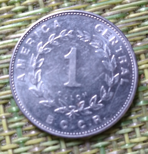 Moneda 1 Colon De Costa Rica Casi Sin Circular 1989.