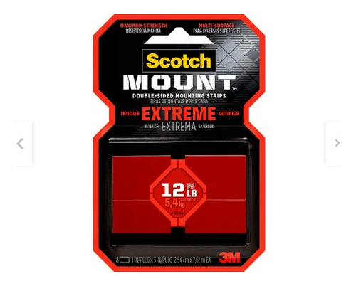 Cuadros Doble Faz Scotch-mount Extrema 2.54 Cm X 7.62 M