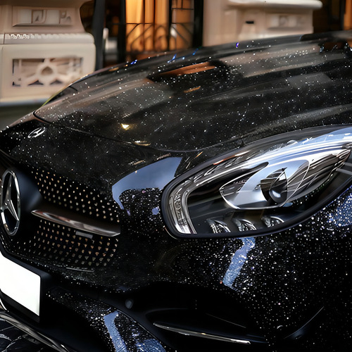 Vinil Automotriz Full Wrap Textura Glitter 1.52x18 Mts Color Glitter Glossy Black