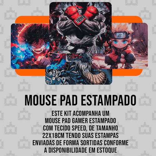 Kit Mobilador Mageon Gamer Preto Com Teclado Semi Mecânico Rgb + Mouse Dpi Ajustável Led Rgb + Mouse Pad Estampado Tecido Speed