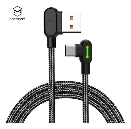 Cable Mcdodo Usb - Tipo C 90° Grados Corto 50cm Carga Rapida Y Datos Qc