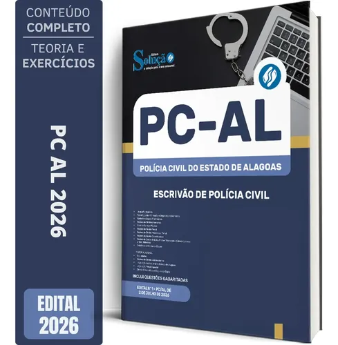 Apostila Pc Al 2026 Escrivão De Polícia Civil Alagoas