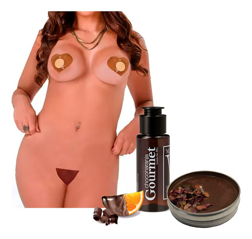 Kit Chocolate Lenceria Comestible + Vela Masage + Gel Aceite