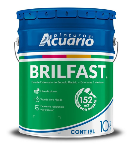 Imagen 1 de 2 de Esmalte Secado Rapido 19l Brilfast Acuario