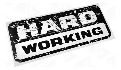 Adesivo Hard Working Tampa Traseira Strada 2018 2019 Preto Cor Preto