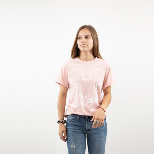 Polera Mujer Minnie Simple Rosado Disney