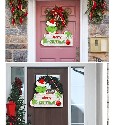 ¡ Letrero Colgante De Madera Grinch En Navidad