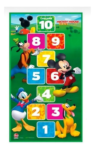 Tapete Amarelinha Infantil Mickey Mouse Lider 402 Cor Verde