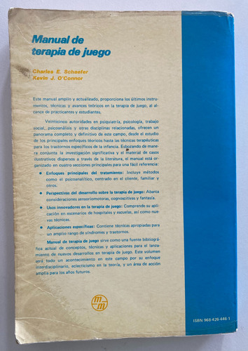 Libro Fisico Manual De Terapia De Juego Charles E Schaefer (Usado)