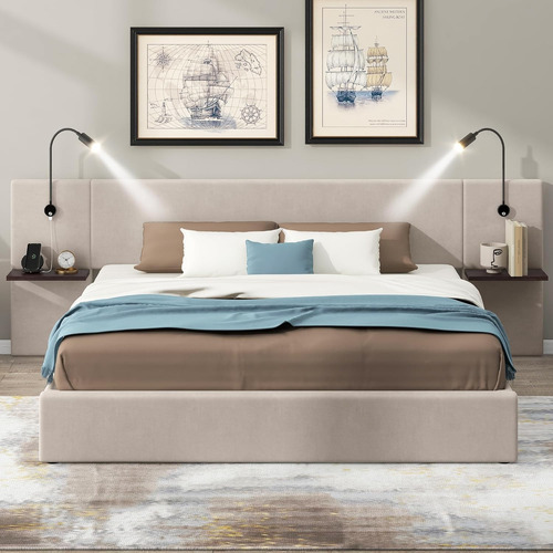 Base De Cama De Plataforma Tamaño Queen Con Almacenamiento H