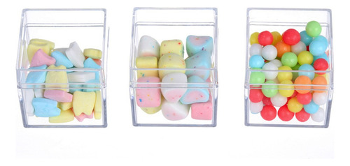 12 Cajas De Regalo De Acrílico Transparente En Forma De Cubo