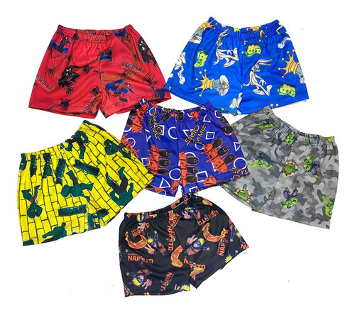 Short De Baño Sunga De Lycra 4 Al 14  C/ Personajes Pack X6