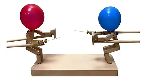 Marionetas Batalla Esgrima Madera Hechas A Mano Globos-juego