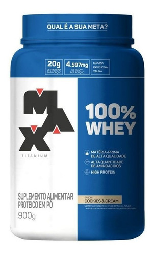 Whey 100% Concentrado - Pote 900g - Max Titanium 