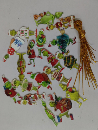 18 Piezas De Decoración Colgante For Árbol De Navidad Grinch