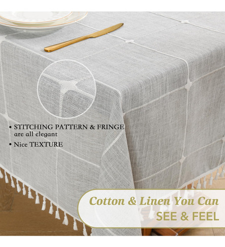 Mantel Oubonun De Algodón Y Lino Impermeable 140 X 218 Cm, C