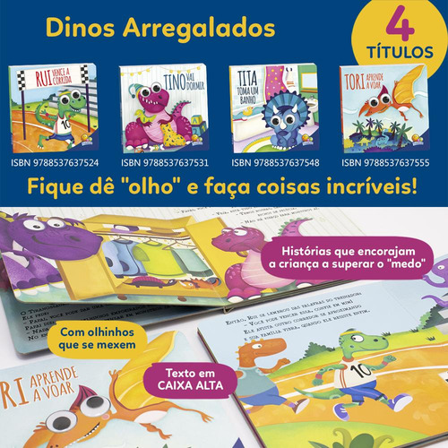 Dinos Arregalados: Tita toma um banho, de The Clever Factory, Inc.. Editorial Todolivro Distribuidora Ltda., capa dura em português, 2022