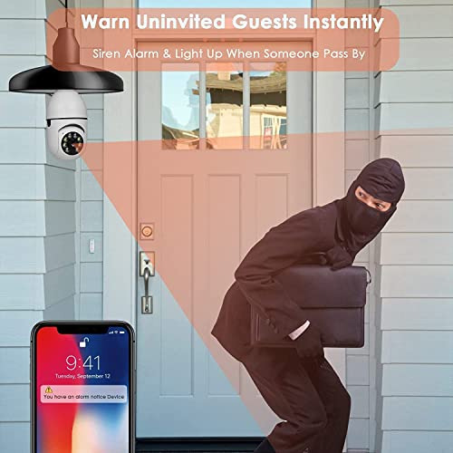 2 Unidades De Cámara De Seguridad Con Bombilla Wifi Inalámbr