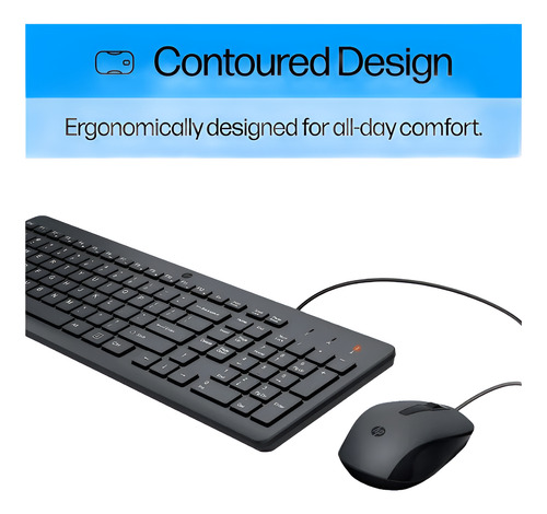 Kit Teclado E Mouse Com Fio Hp150 Usb-a Layout Br