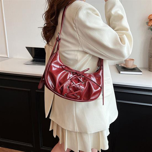 Bolso Hombro En Forma Media Luna Para Mujer, Bolso