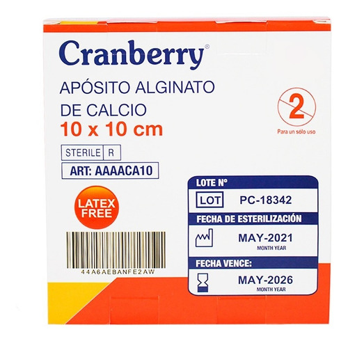 Apósito Alginato De Calcio 10x10 Cm - Pack De 5 Unidades