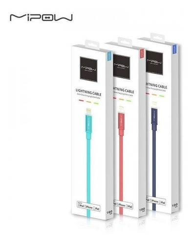Imagen 1 de 1 de Cable Cargador iPhone Lightning Mipow Glowing Led - Premium