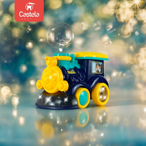 Trenzinho Azul Solta Bolhas Infantil Com Som E Luz - Castela