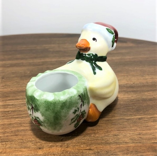 Imagem 6 de 7 de Paliteiro De Porcelana Mini Patinho Natal