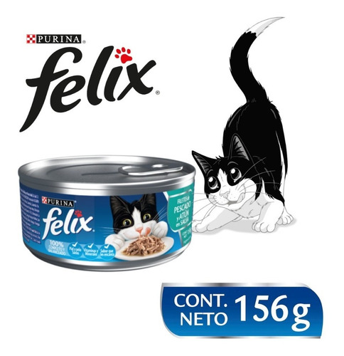 Alimento Felix Gato Sabor Pescado Y Atún Salsa 156g