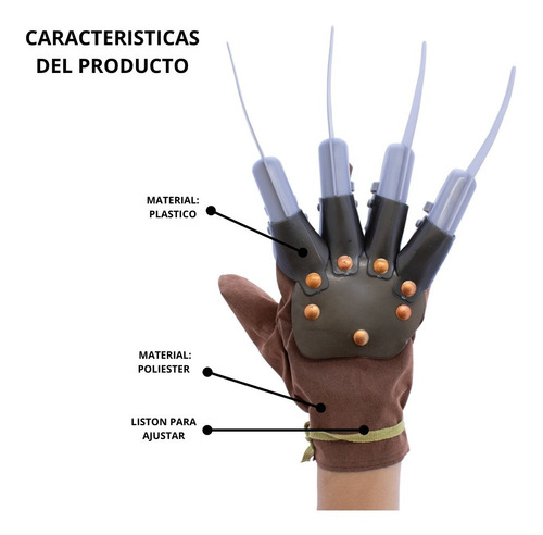 Guante Garra De Freddy Kreuger Adulto Infantil