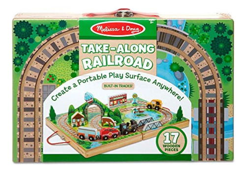 Melissa Y Doug Take-along Railroad (juego De Mesa Portátil, 