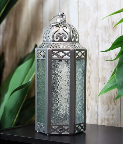 Portavelas Vela Lanterns, Con Paneles De Vidrio, Plateado