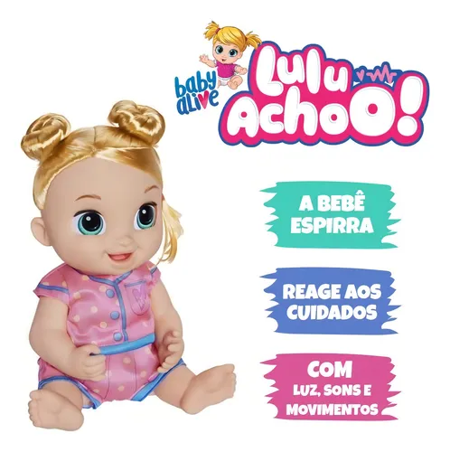 Boneca Baby Alive Lulu Achoo Loira Eletrônica Hasbro F2620